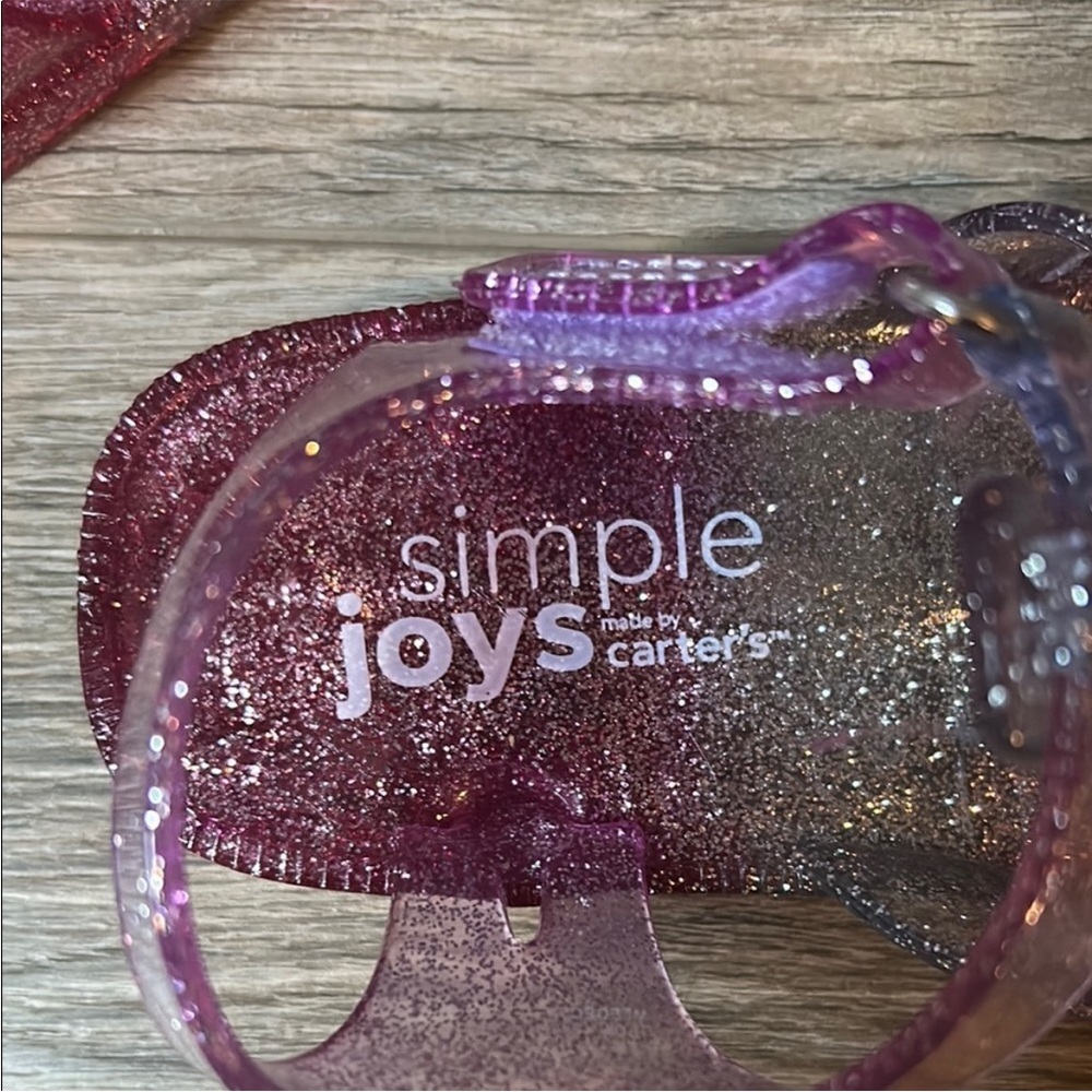 NWOT Carter's Purple/Pink Glitter Jelly Sandals - Picture 3 of 4